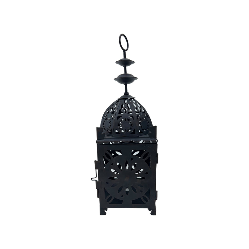 P-AL124-BL 33cm high black Arabic lantern