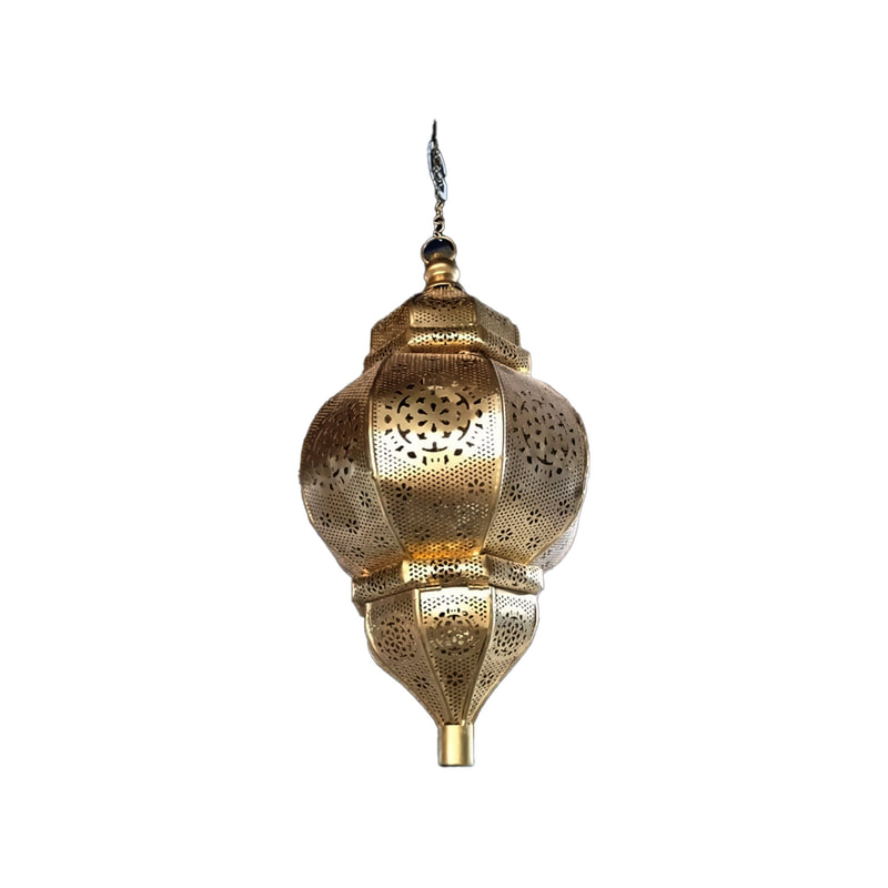 P-AL125-GD 54cm medium gold hanging Arabic lantern