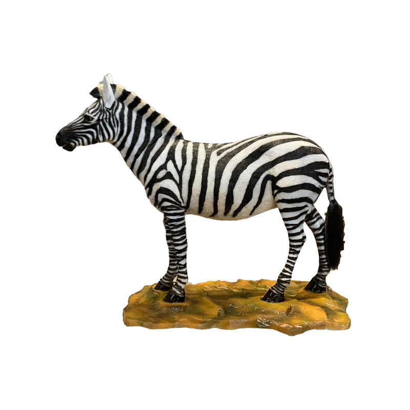 P-AM107-LI 185cm Life-size zebra with head and tail movement