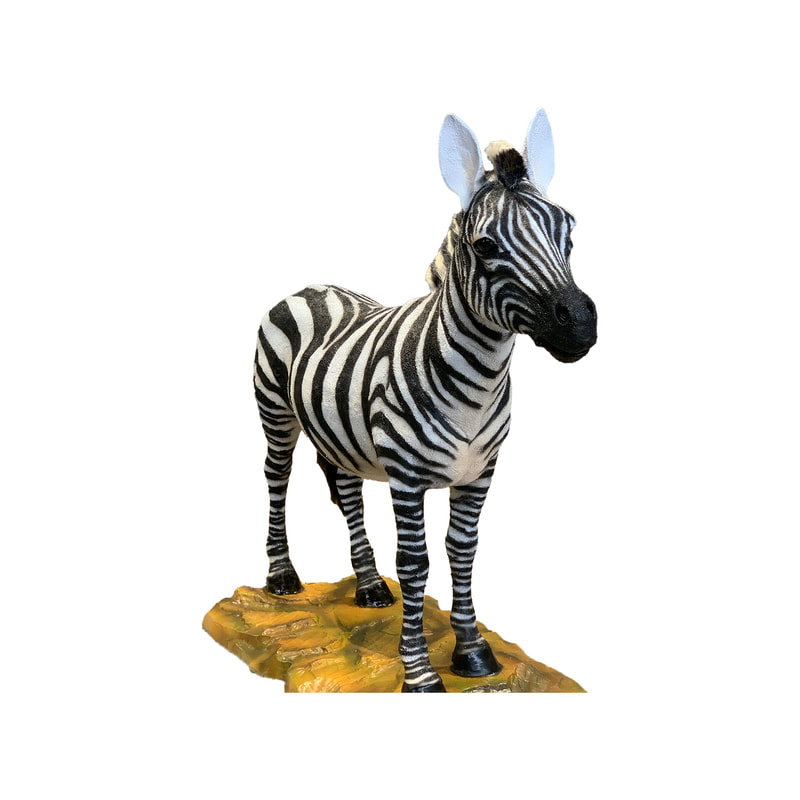 P-AM107-LI 185cm Life-size zebra with head and tail movement