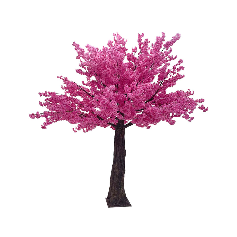 P-AT106-HP 3.4m high artificial Peach tree with hot pink blossoms