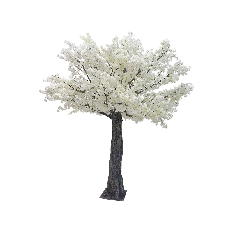 P-AT106-WH 3.4m high artificial Peach tree with white blossoms