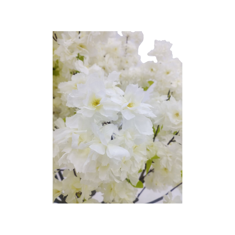 P-AT108-WH 1.8m high artificial Peach tree with white blossoms