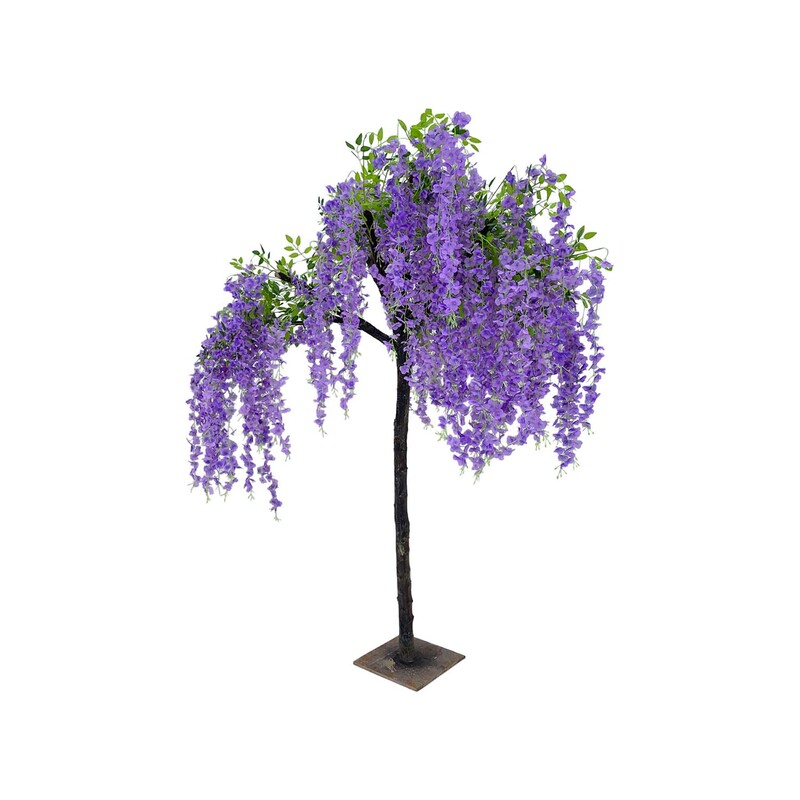 P-AT112-PR 2.4m high artificial Wisteria tree with purple blossoms
