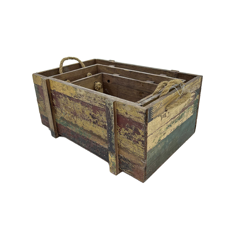 P-BA102-NW 22cm Type 1 set of weathered and distressed ammo crate with handles