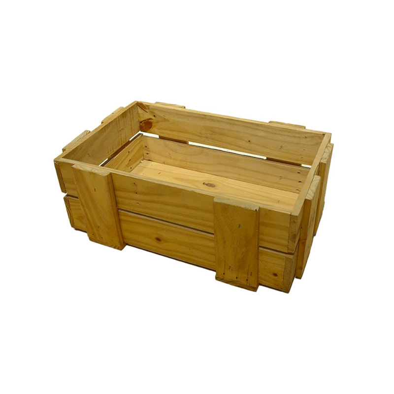 P-BA103-LW 22cm Type 2 open top natural light wood display crate