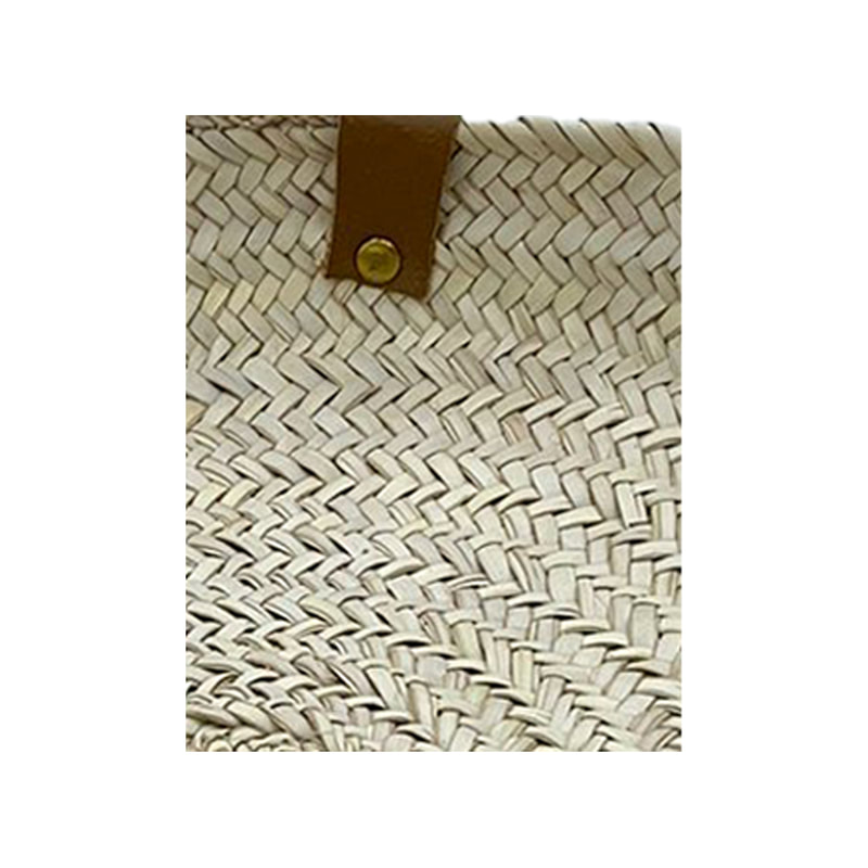 P-BA111-JT 32cm traditional woven round basket with brown tag
