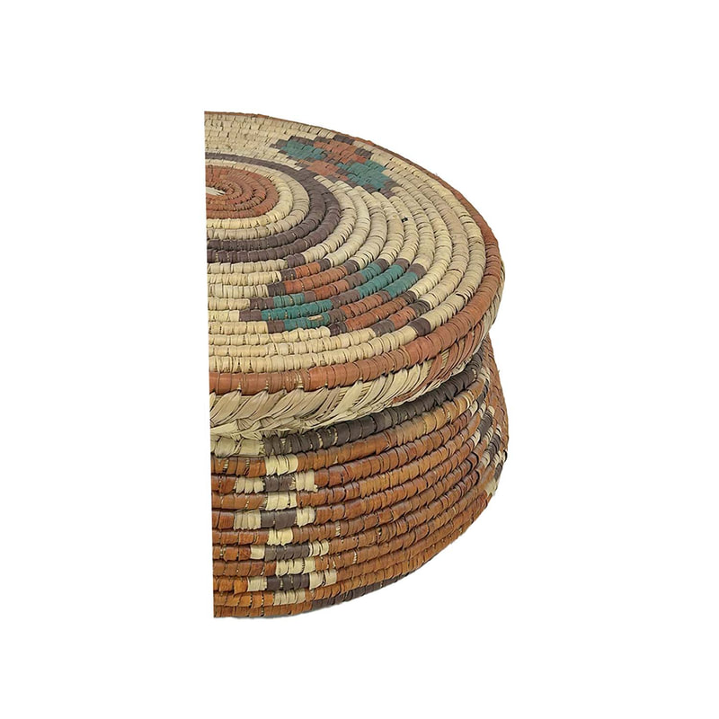 P-BA111-MC 15cm small colourful jute basket with lid
