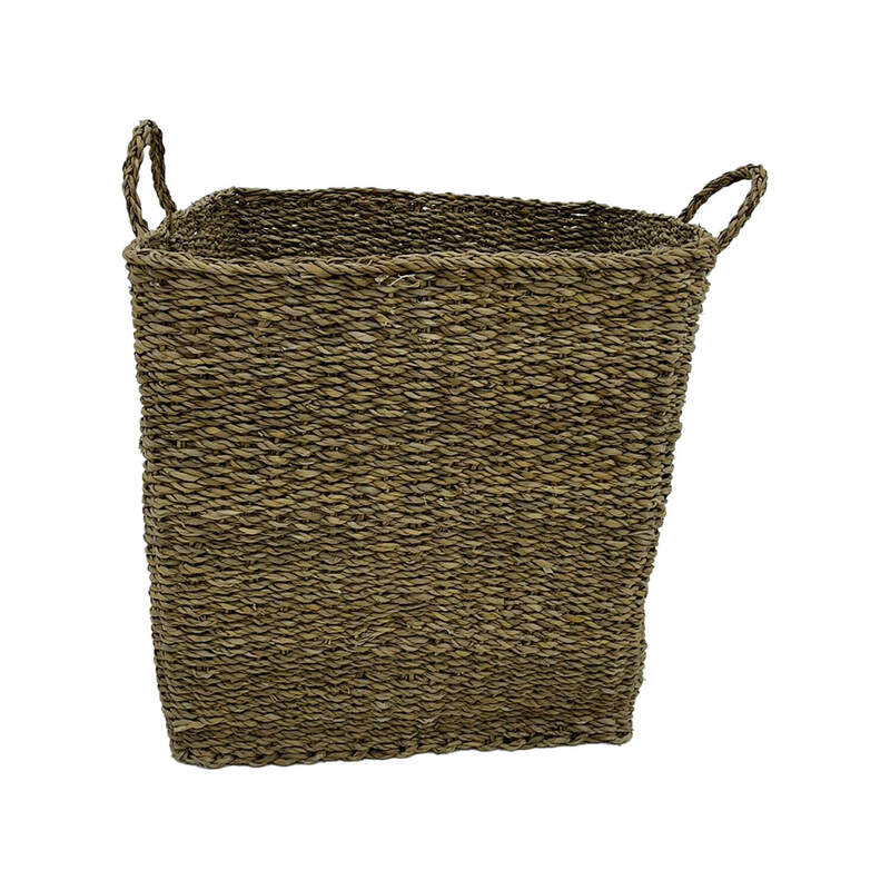 P-BA114-JT 52cm woven square basket with handles
