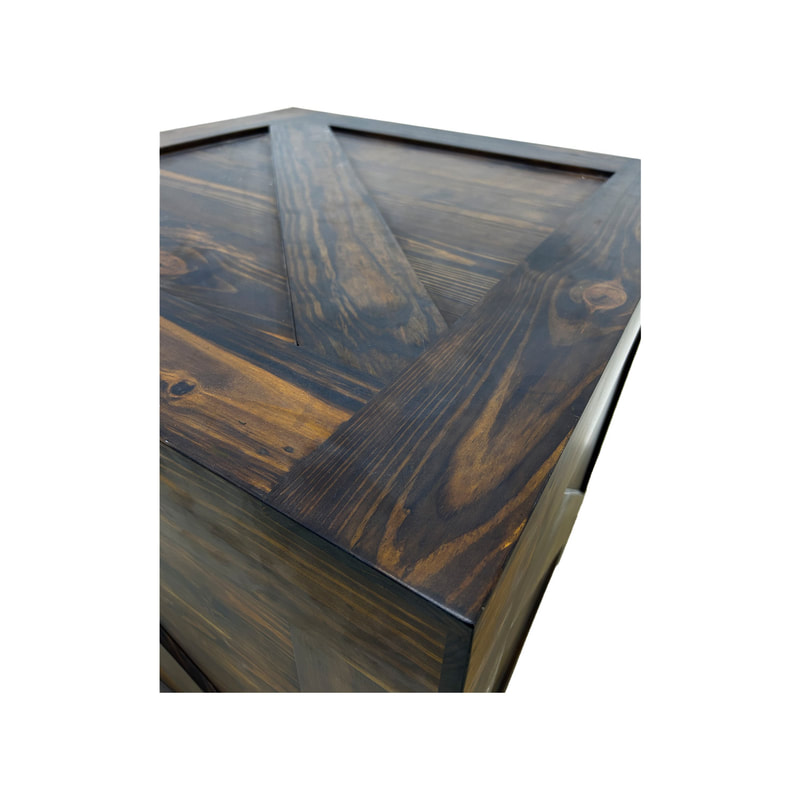 P-BA214-DW 90cm large crate with dark wood stain