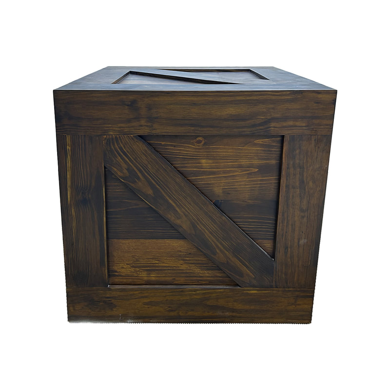 P-BA215-DW 70cm medium crate with dark wood stain