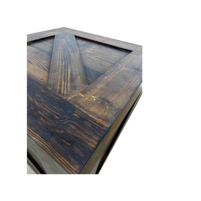 P-BA215-DW 70cm medium crate with dark wood stain