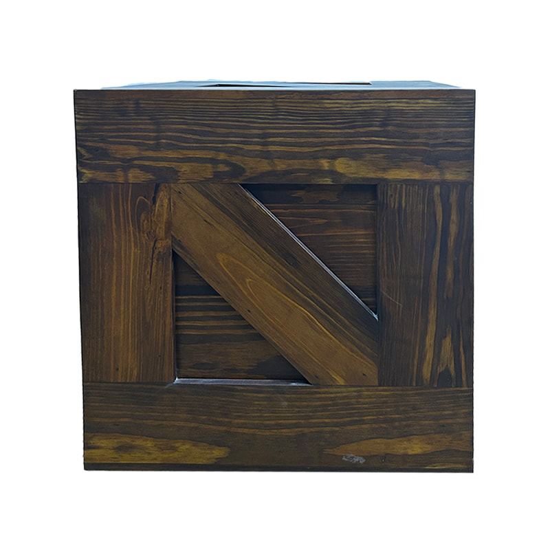 P-BA216-DW 50cm small crate with dark wood stain
