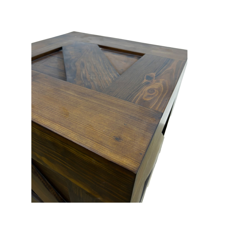P-BA216-DW 50cm small crate with dark wood stain