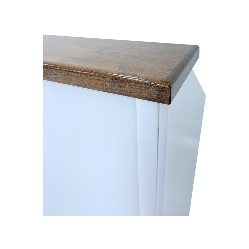 P-BR801-WW 160cm type 1 bar counter in white with wood top and brandable front panel