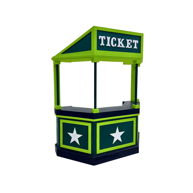 P-BR802-GL 240cm themed carnival ticket booth in greens