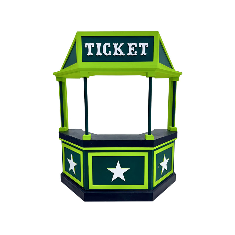 P-BR802-GL 240cm themed carnival ticket booth in greens