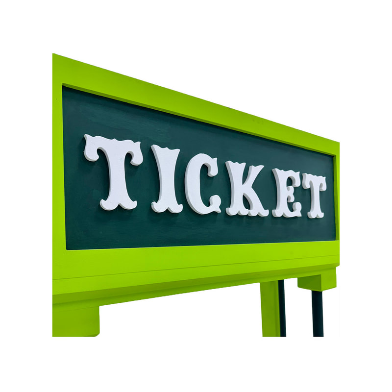P-BR802-GL 240cm themed carnival ticket booth in greens