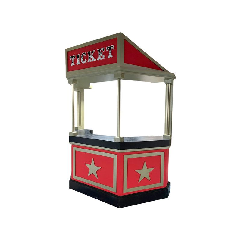 P-BR802-RG Themed Ticket Booth - 240cm - Red & Gold