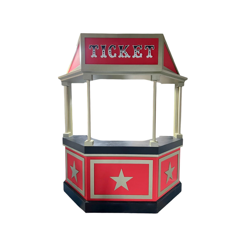 P-BR802-RG Themed Ticket Booth - 240cm - Red & Gold