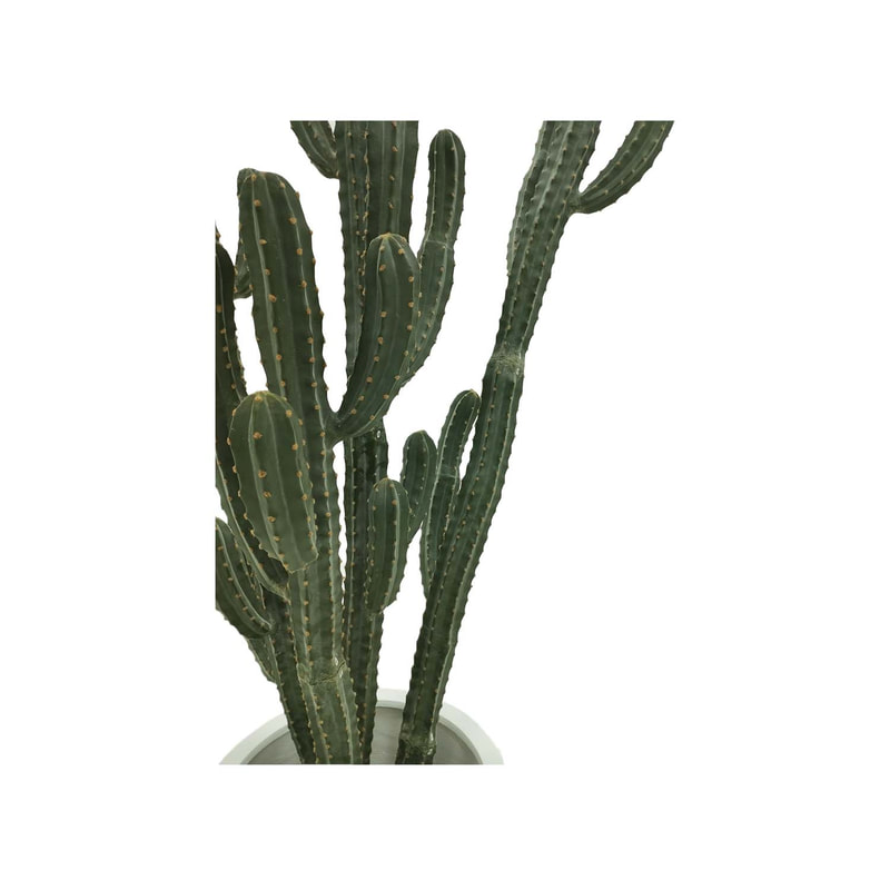 P-CA107-NT 254cm high Cereus 'nearly natural' cactus tree + P-PT123-WH 40cm dia Plymouth round white fiberglass plant pot