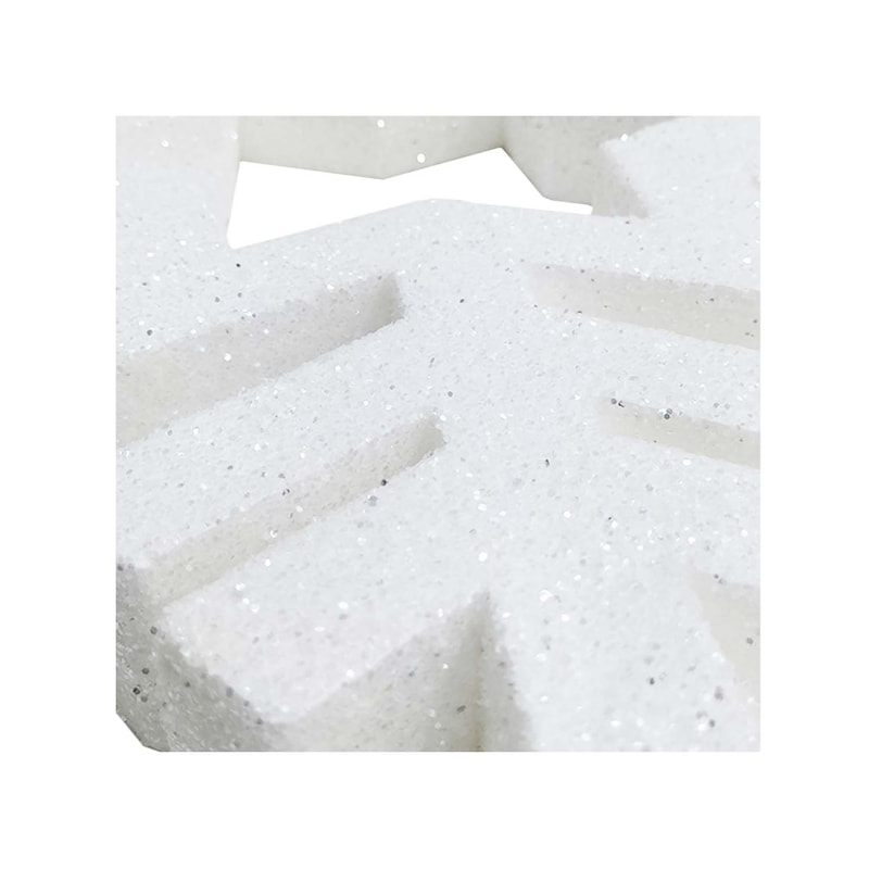 P-CM101-GI 75cm Styrofoam snowflake with silver glitter