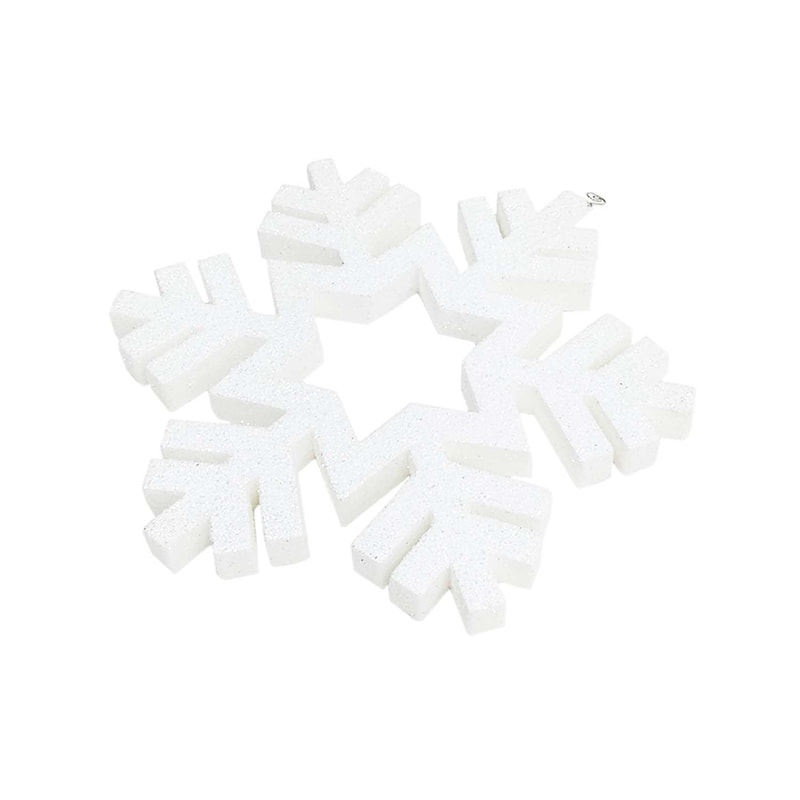 P-CM101-GI 75cm Styrofoam snowflake with silver glitter