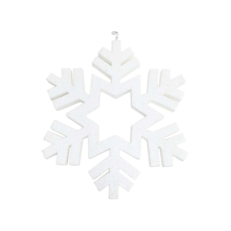 P-CM101-GI 75cm Styrofoam snowflake with silver glitter