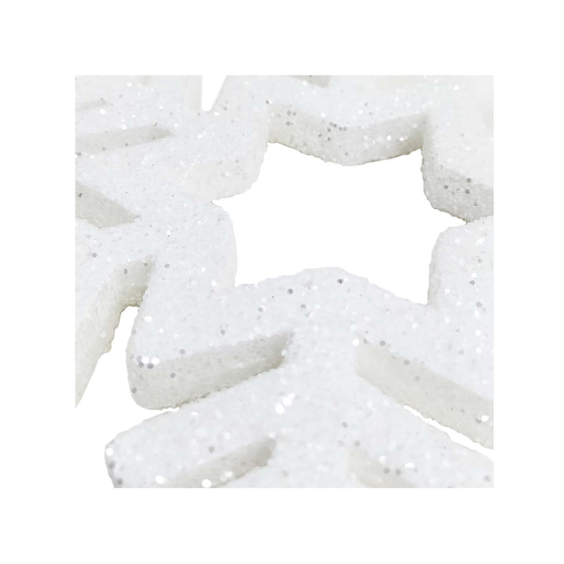 P-CM102-GI 50cm Styrofoam snowflake with silver glitter