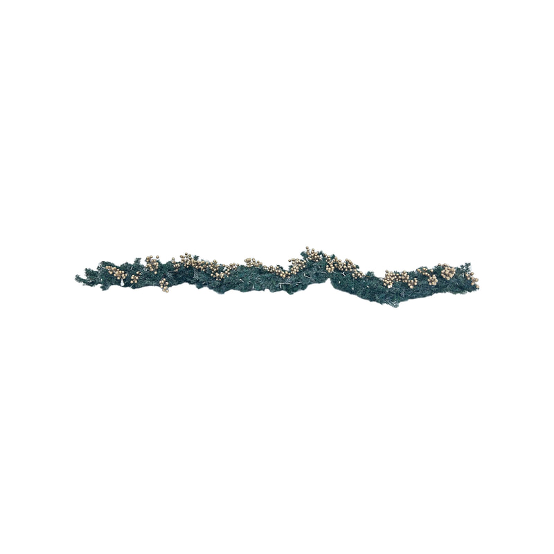 P-CM120-MC 270cm Christmas garland dressed in gold berries and LED lights