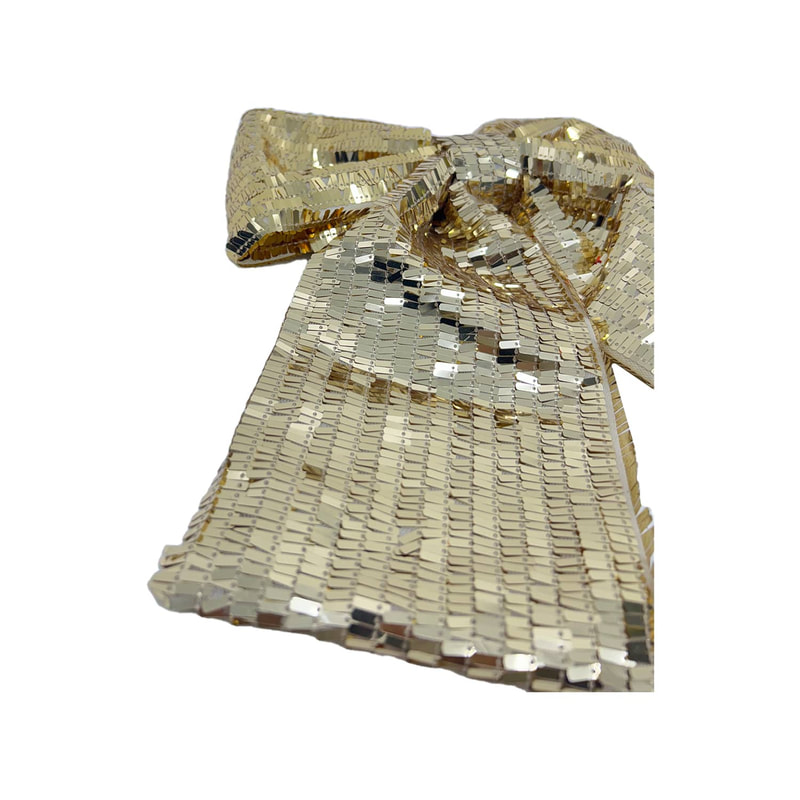 P-CM128-GD 55cm gold sequin fabric bows