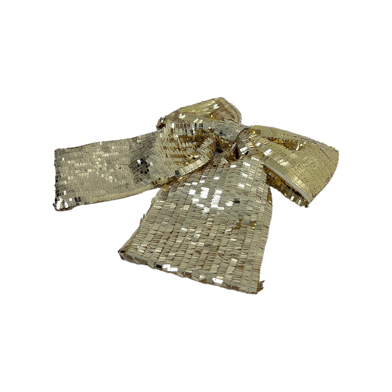 P-CM128-GD 55cm gold sequin fabric bows