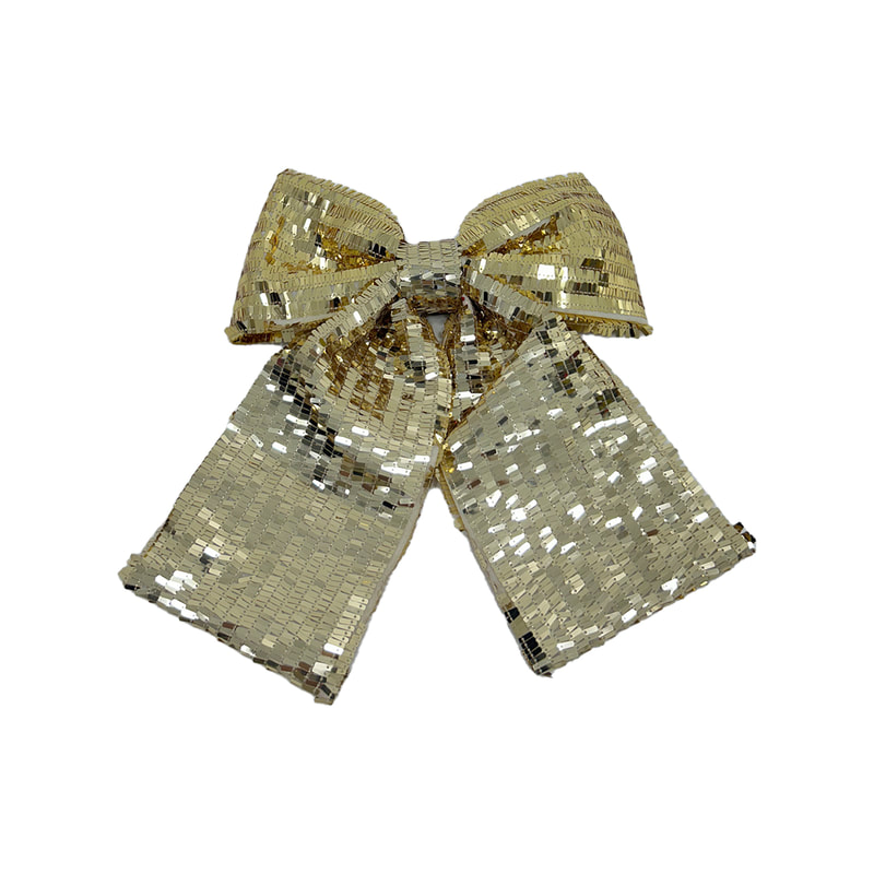 P-CM128-GD 55cm gold sequin fabric bows
