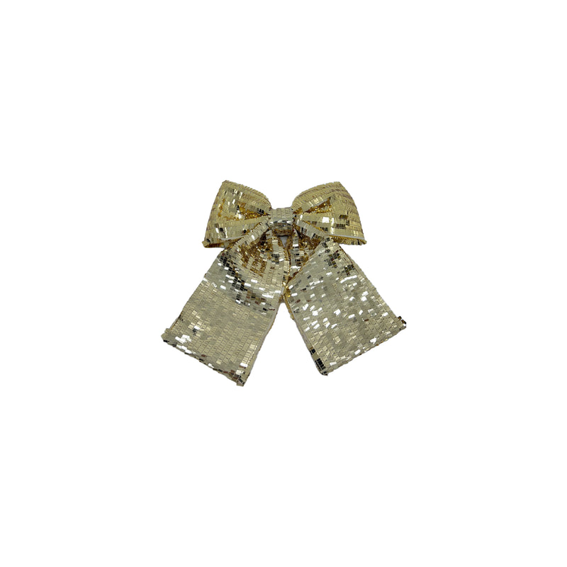 P-CM129-GD 35cm gold sequin fabric bows