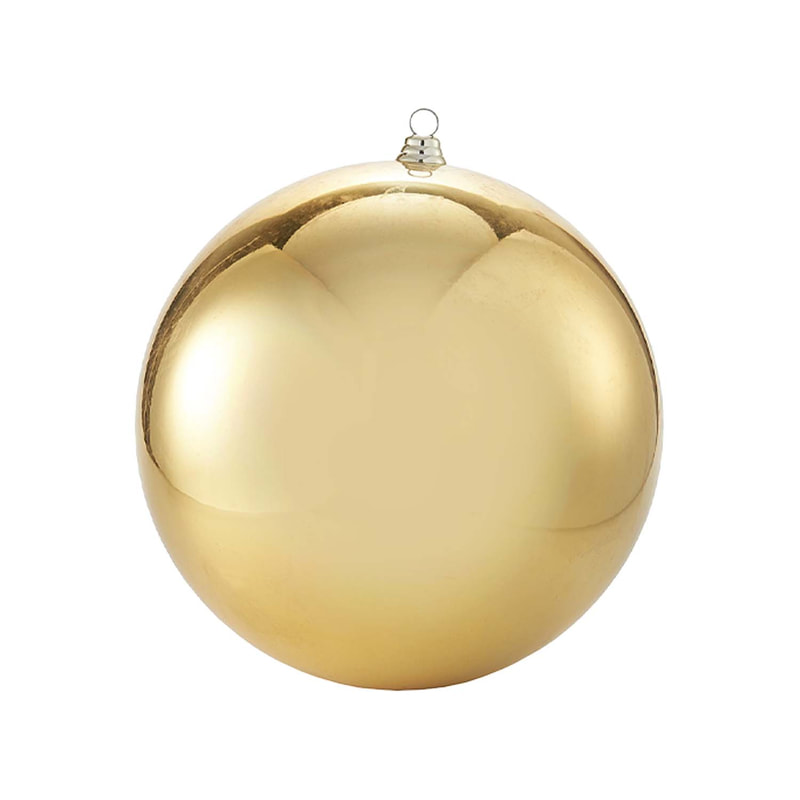 P-CM137-GD 30cm shiny Gold fire retardant bauble