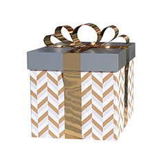 Giant Gift Box - Gold, Grey + White ​ ​P-CM146-MC