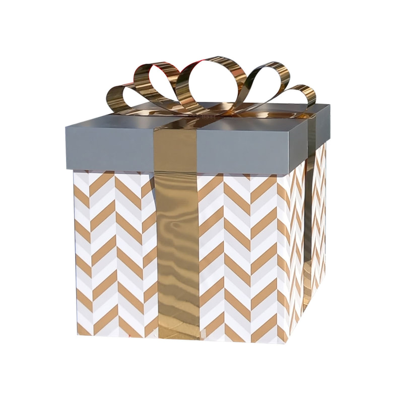 P-CM146-MC Type 1 120cm gift box with ribbon and customizable wrapping paper