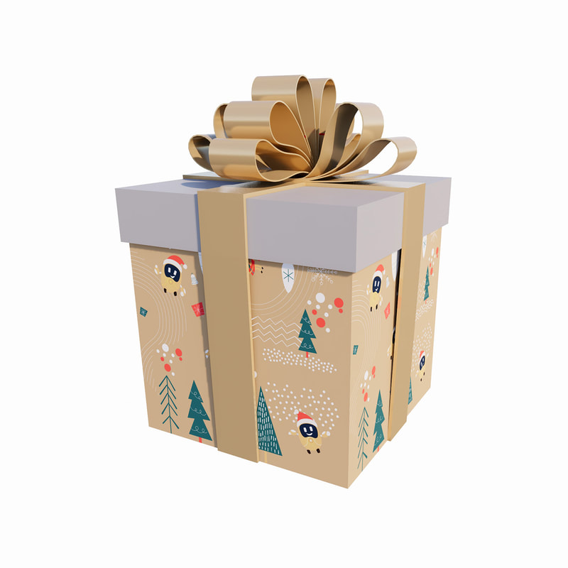 P-CM148-MC Type 1 180cm gift box with ribbon and customizable wrapping paper