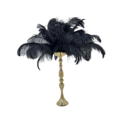 Feather Centre Piece - Black + Gold P-CP801-BG