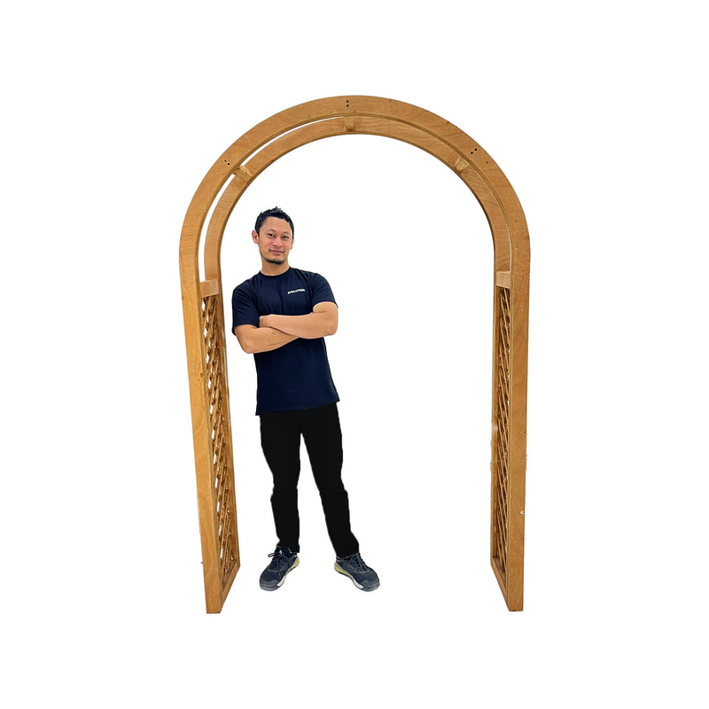 P-DA104-NW Type 4 decorative arch with trellis wood