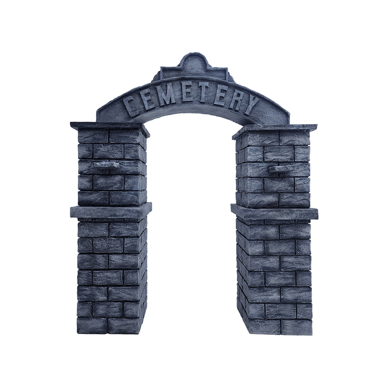 P-DA108-GS 240cm cemetery theme arch with candle holder