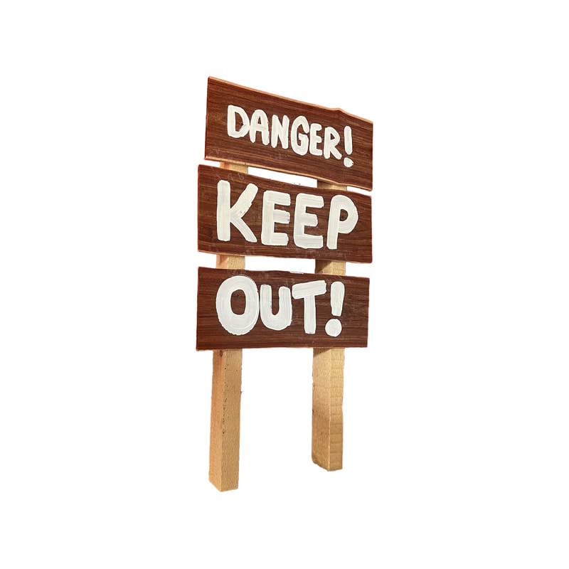 P-DG102-NW Type 1 wooden sign, Danger keep out