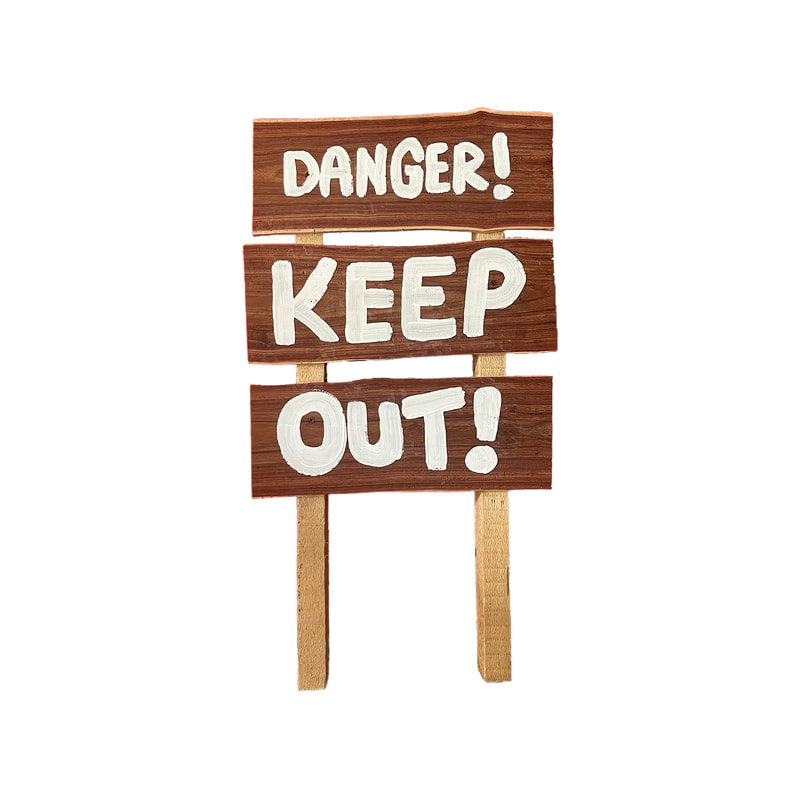 P-DG102-NW Type 1 wooden sign, Danger keep out