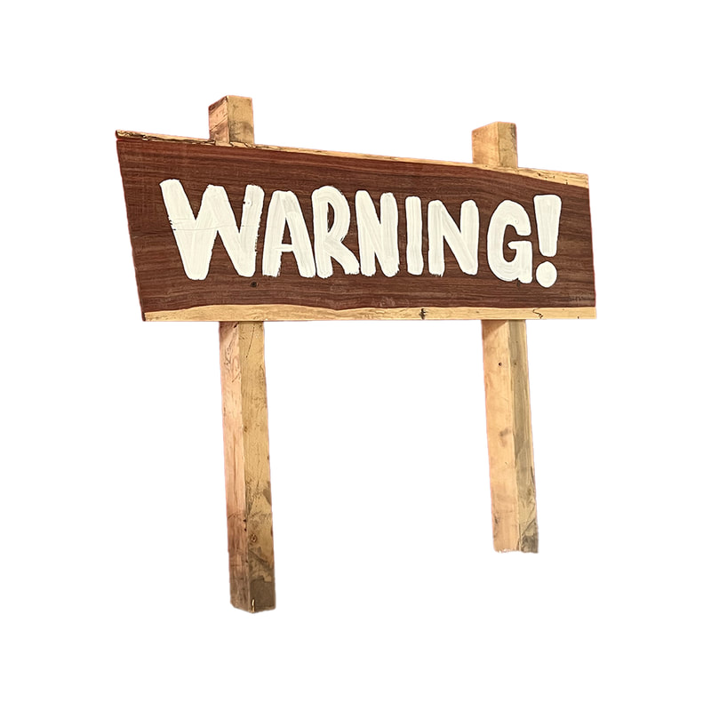 P-DG103-NW Type 2 wooden sign, Warning