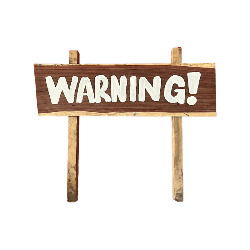 P-DG103-NW Type 2 wooden sign, Warning