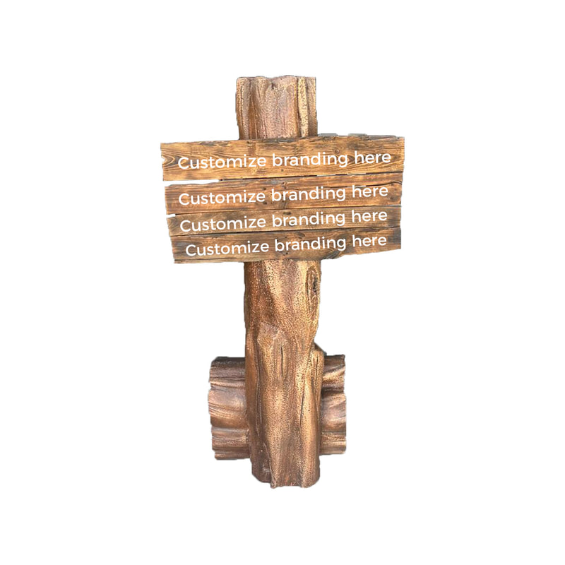 P-DG104-BD Type 3 Themed signage with wooden effect and customizable branding