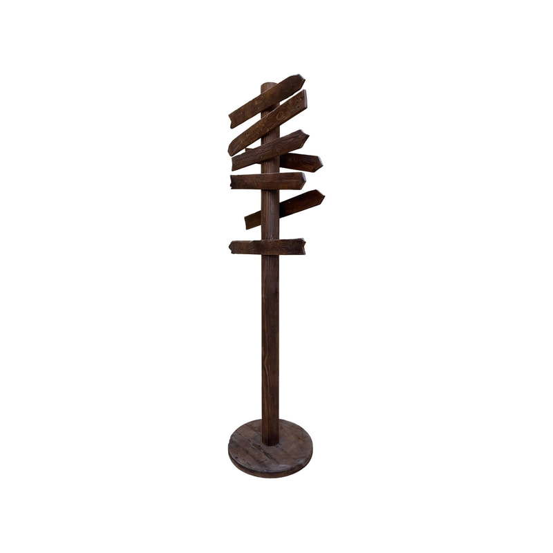P-DG105-DW Type 4 Themed signage with wooden effect and customizable branding