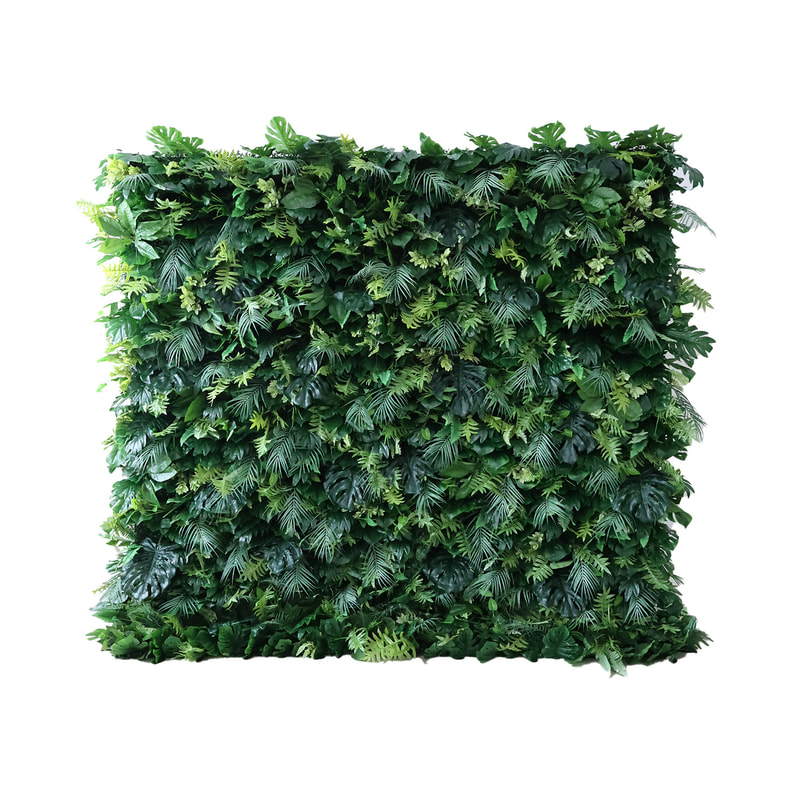 P-DP201-GR Foliage wall with jungle style tropical plants