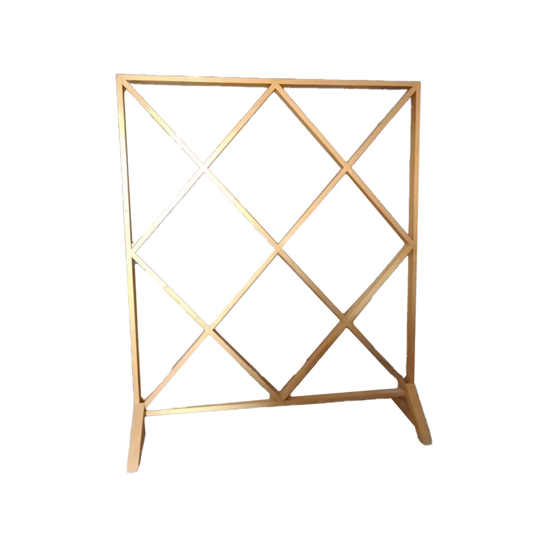 P-DP202-GD 244cm decorative panel with open criss-cross frame