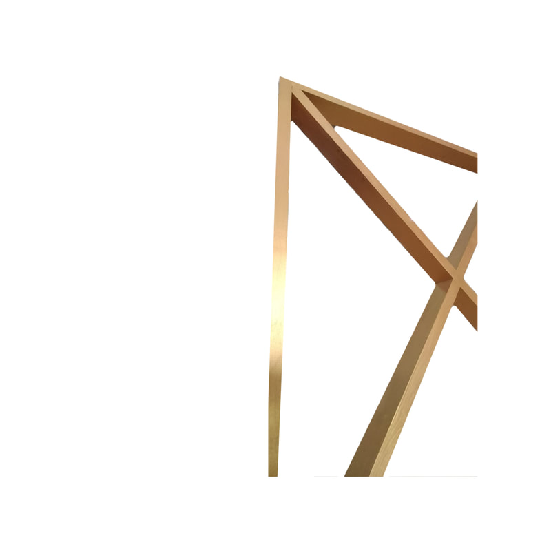 P-DP202-GD 244cm decorative panel with open criss-cross frame